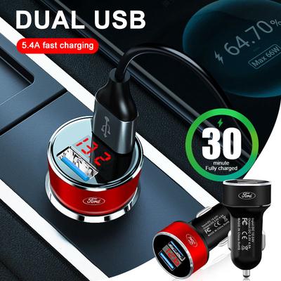Автомобильное зарядное устройство USB-порты Быстрая зарядка Цифровой дисплей Автомобильные зарядные устройства Для Ford Focus 2 3 mk3 Fiesta Ranger Mondeo Mustang Transit Fusion Kuga