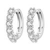 Orstarry S925 Silver Hoop Earrings Sparkling Blue Yellow Zircon Jewelry For Women Party Gifts