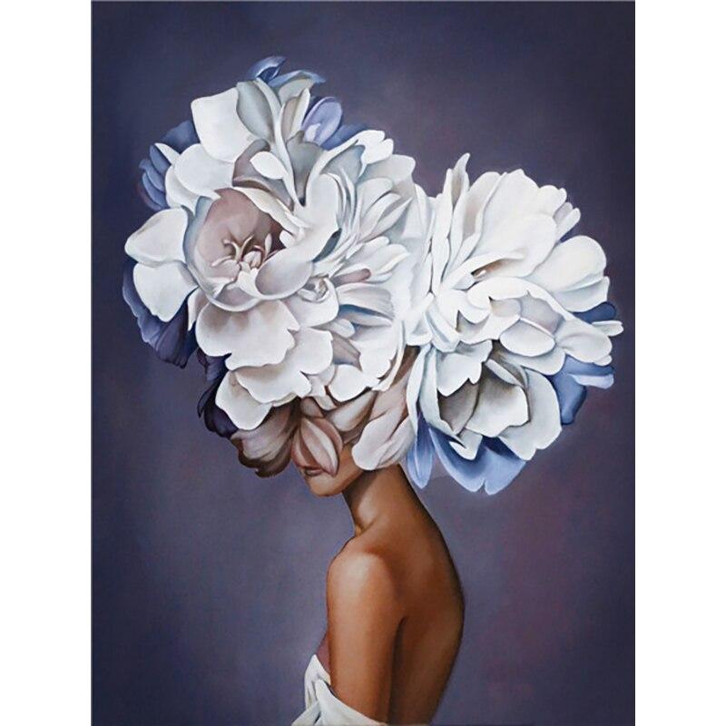 DIY Full Round Diamond Painting Landscape Cross Stitch Flower 5D Beautiful Girl Diamond Embroidery Mosaic Home Decor Gift