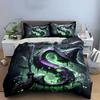 "Halloween Witch Decor Three-Piece" Bedding Set with 1 Duvet Cover 2 Pillowcases Single Double King Queen, Gift