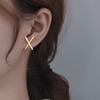 Fashion Jewelry Simple Cross-cut Copper Inlaid Zircon Earrings Temperament Women's Daily All-match Earring