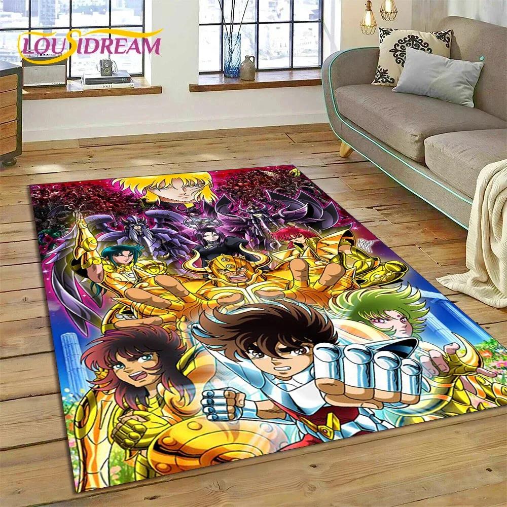 Мультяшный ковер-коврик Saint Seiya 3D Ретро Аниме для Спальни Гостиной Домашнего Дивана, Детская Игра Большой Декор Напольный Коврик