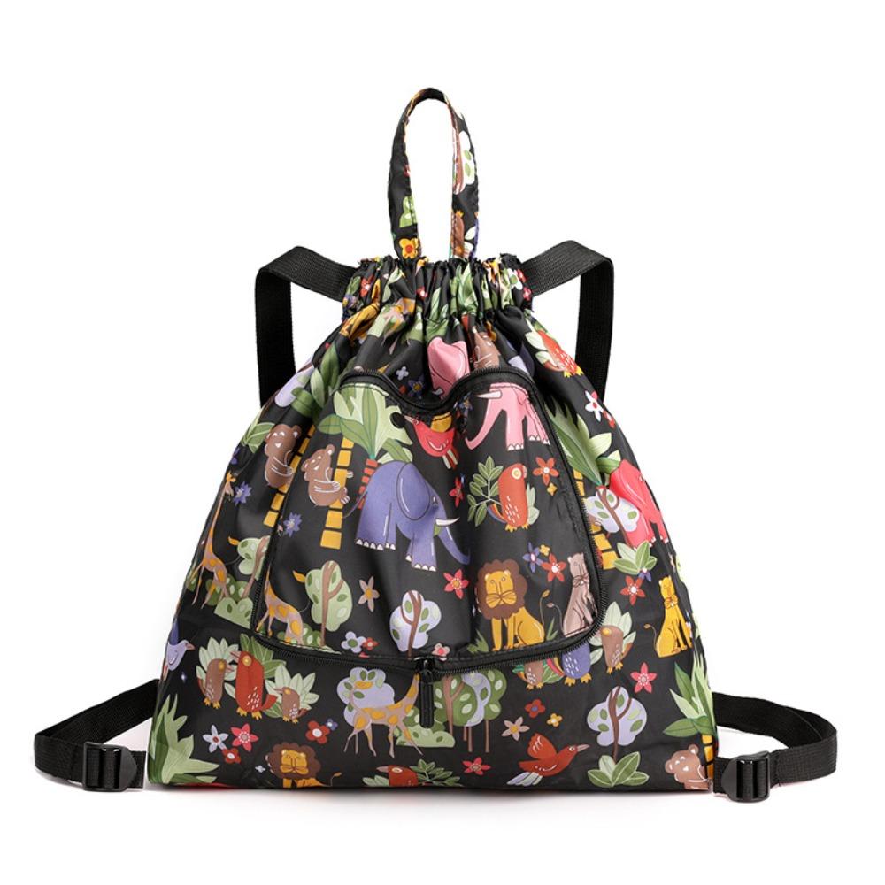 Lightweight Drawstring Bag Multifunctional Folded Backpack Portable Shopping Bag Trips