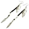 [P3552] - Silver Black 'Navajos' Designer Earrings