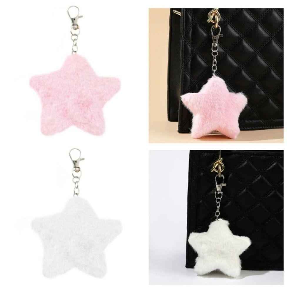 Five-pointed Star Plush Pendant Pompom Star Key Chain Bag Accessories Pentagram Hairball Backpack