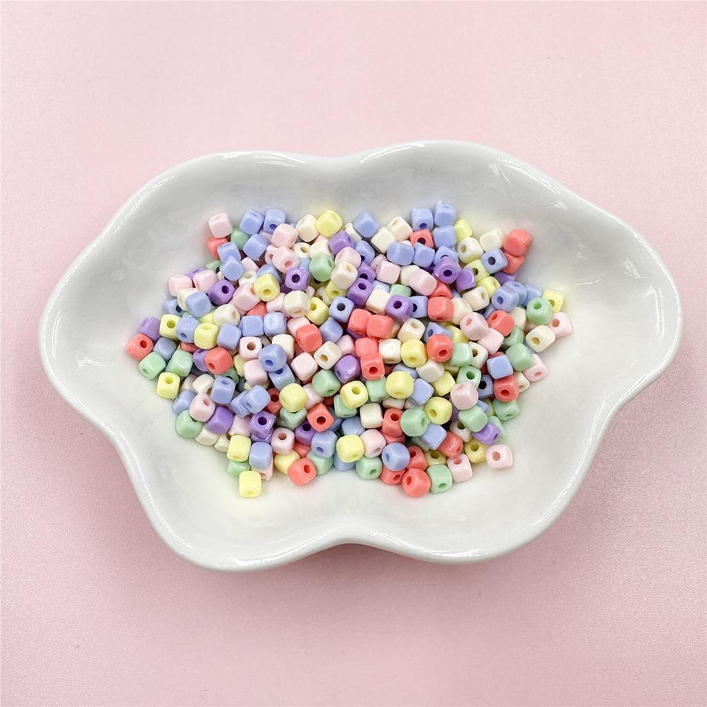 Модные ювелирные изделия аксессуары ручной работы бисерные аксессуары 200 шт 4 мм свободные бусины акриловые квадратные для браслета ожерелья своими руками