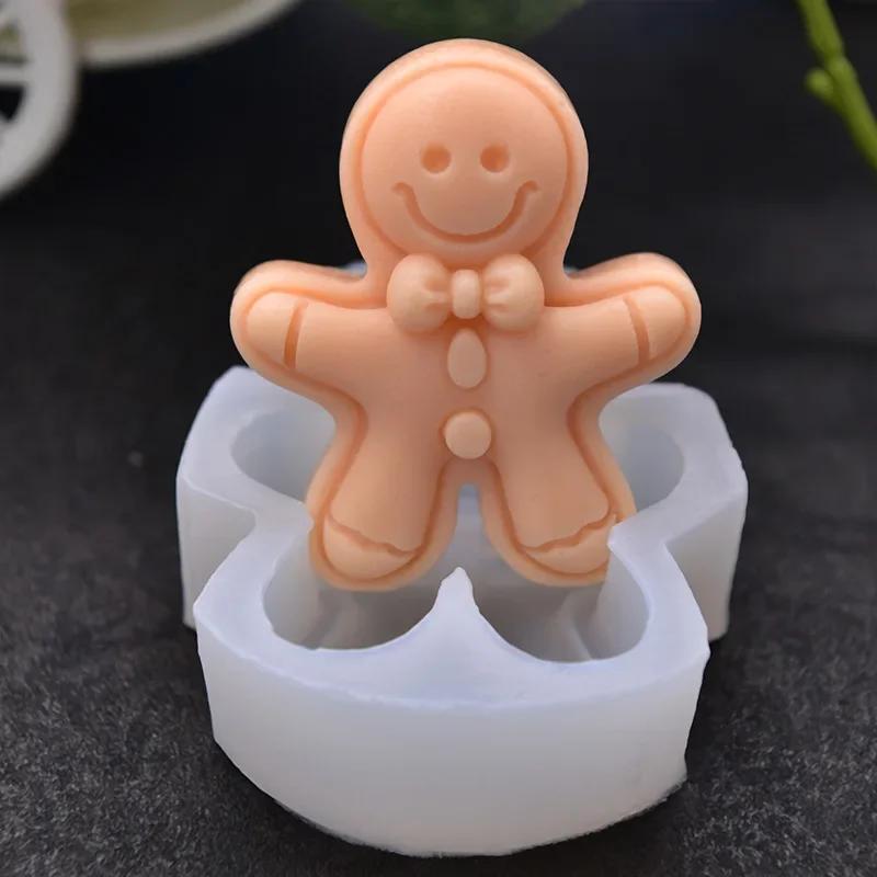 Gingerbread Man Silicone Mold New Gingerbread Sugar Cake DIY Candle Making Supplies Mould Festival Gifts Christmas Decoraions