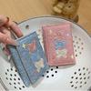 Portable Denim Coin Purse PU Leather Three Fold Wallet Coin Pouch Card Bag  Women