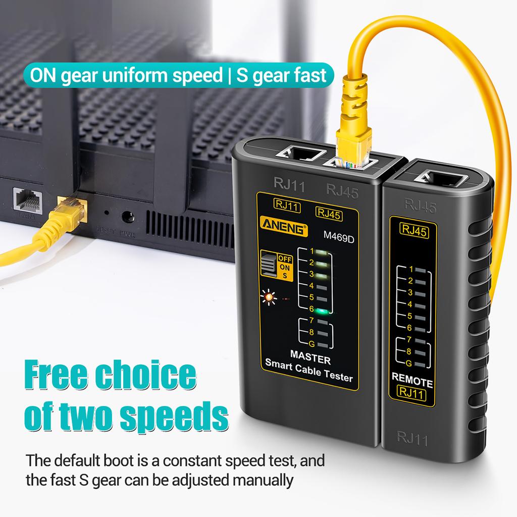 Aneng Rj45 rj11 Многофункциональный тестер сетевого кабеля Детектор односторонний с кристаллическим разъемом Инструмент для тестирования телефонных проводов