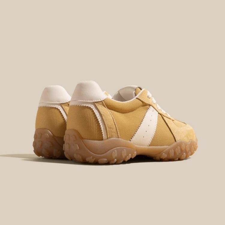 7 см увеличение внутренней высоты немецкие тренировочные туфли женские 2025 новый летний сетчатый дышащий круглый носок маленькие спортивные и повседневные туфли