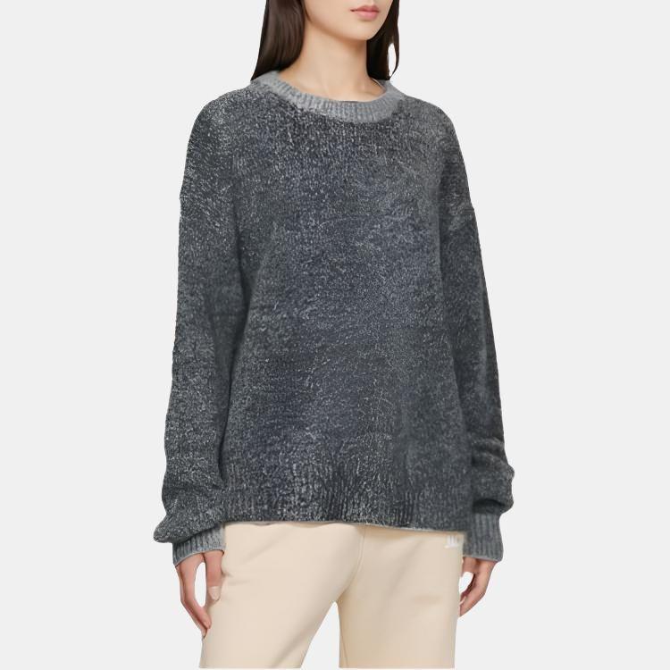 Uniqlo Свитер с круглым вырезом и длинным рукавом, вязаный, разноцветный, женский, 462719-06