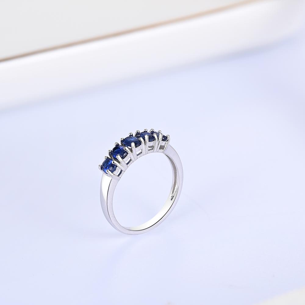 Классическое серебряное женское кольцо с натуральным синим кианитом 1,5 карата, изысканные украшения для женщин, хороший подарок