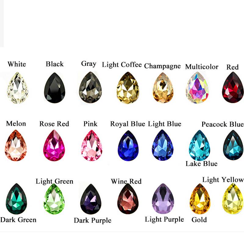 20PCS 10*14mm Craft DIY Jewelry Making Wholesale Teardrop Jewelry Accessories Crystal Rhinestone Loose Beads Handmade Glass  Beads