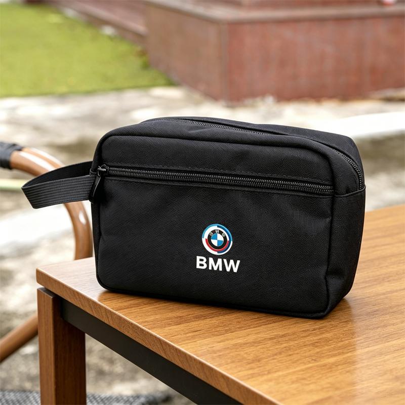LLIT4 BMW Handbag Canvas Fabric Car Organizer Bag For BMW 50th i4 G26 F40 F30 F11 E46 E60 E70 G30 X3 Car Storage Bag Car Accessories