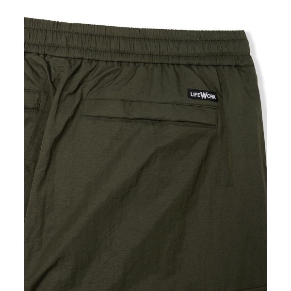 Lifework Hideaway FW24 Flap Button Pocket Drawstring Fleece Cuffed Cargo Pants Unisex pants Dark-Khaki LW244WL475