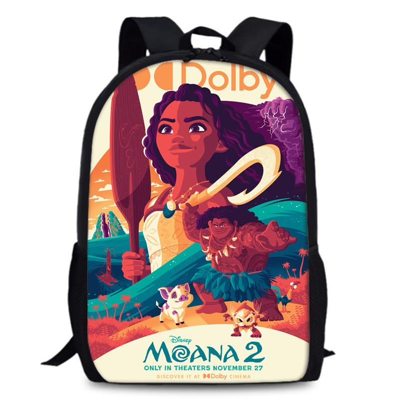 Disney Moana School Backpack Set With Lunch Bag Pencil Case Oxford Fabric Breathable For Elementary Students