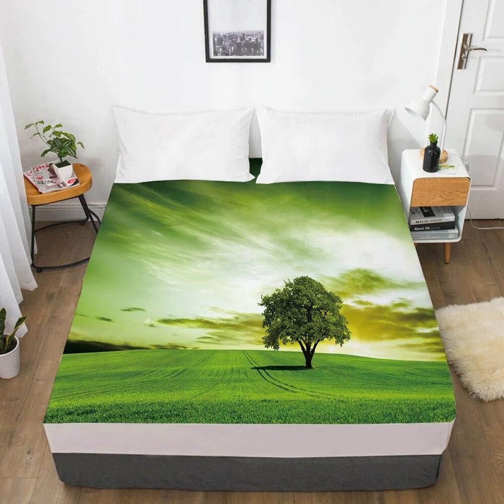 Эластичная простыня на резинке 160x200/180/200/150x200 Наматрасник Чехол на кровать 1 шт. Ясень