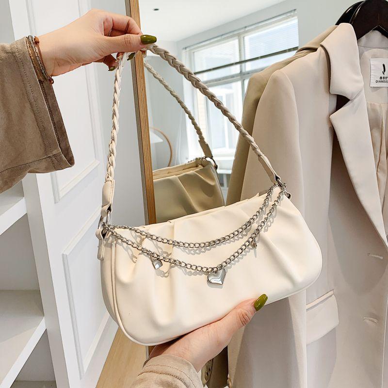 Niche Design Bag 2025 Summer New Women's Pleated Cloud Square Handbag Crossbody Versatile Underarm Bag Women