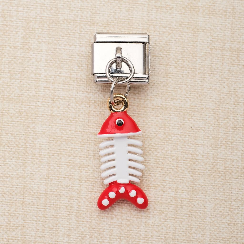 Kawaii Mini Food Daily Item Enamel Drop Charms Silver Base Detachable Pendants Custom Splicing Italian Modular Watch BandJewelry