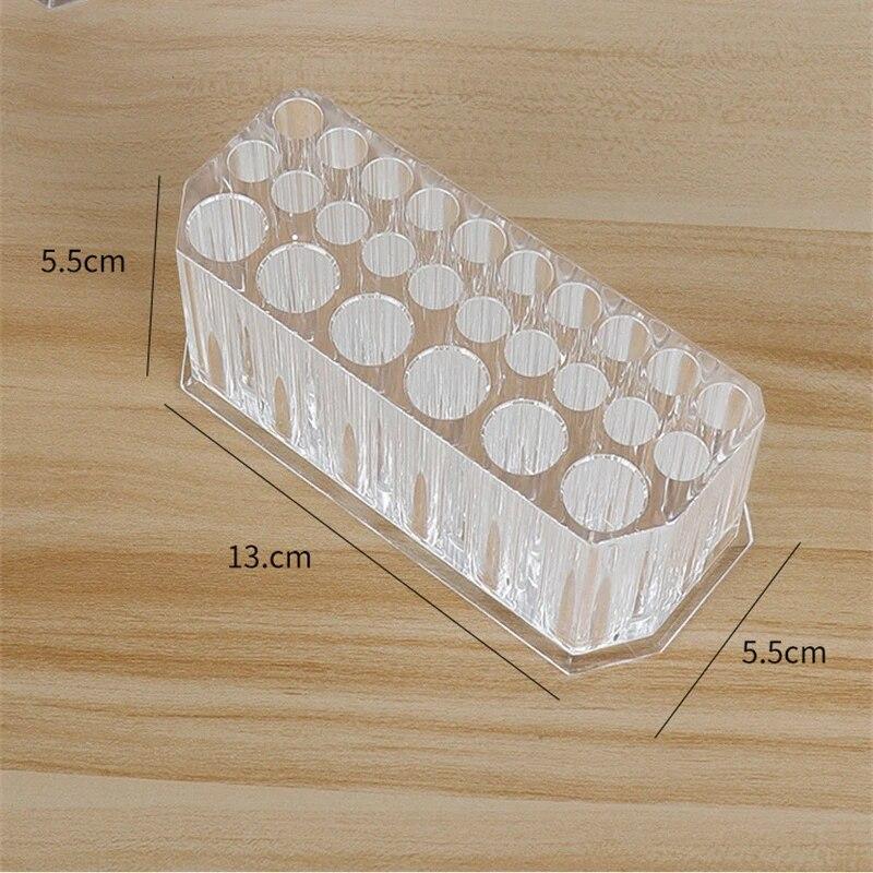 26 Holes Nail Brushes Storage Box Acrylic Holder Organizer Beauty Container Makeup Brushes Pens Tool Kit Display Shelf Holder