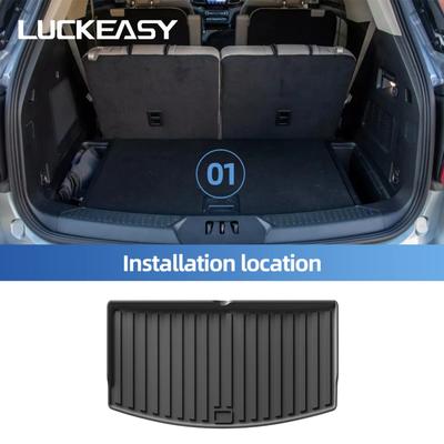 LUCKEASY Left Drive for Ford Explorer U625 6Seats Fuel 2020-2026 TPE 3D Car Floor Mats Cargo Liner Trunk Pad Accessories Black