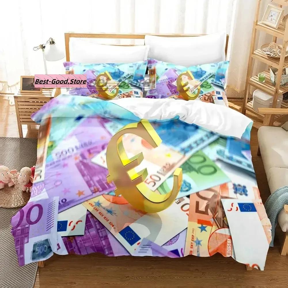 Постельное белье Dolar Single Twin Ful Quen King-Sized Размеры Размеры Комплект постельного белья Взрослый Детская спальня Комплекты пододеяльников 3D печать Деньги Комплект простыней