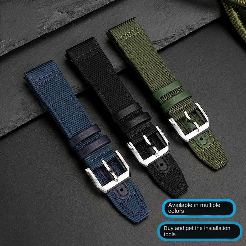 20мм 21мм 22мм Нейлоновый ремешок для часов для IWC Universal Pilot Mark 18 Spitfire Fighter Portugal Series Канвасовый ремешок для часов Браслет