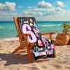 1PC Custom Name Happy 67th Birthday! Beach Towel Highly Absorbent And Sand-Resistant Towel for Swimming, Pool, Yoga, And Travel Lightweight