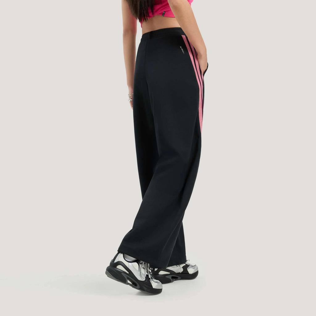 adidas Женские широкие брюки с 3 полосками Черно-розовые KS2897