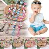 New Rainbow Panda Pacifiers Chain Baby Chew Toy Teething Soother Pacifier Clip