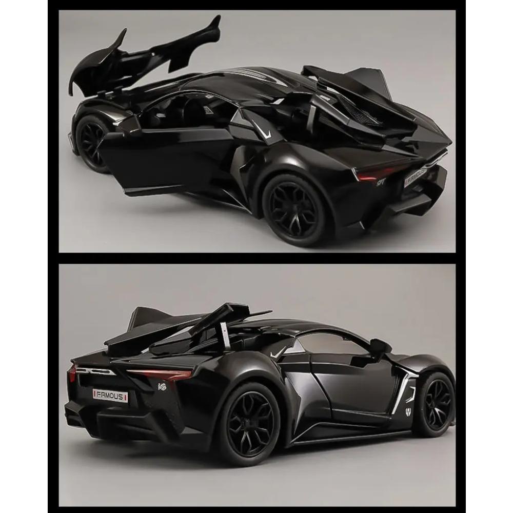 1/24 Lykan Hypersport Сплав Спортивный Автомобиль Модель Литой Металл Гоночный Транспортное Средство Модель Автомобиля Симуляция Звука и Света Детская Игрушка Подарок