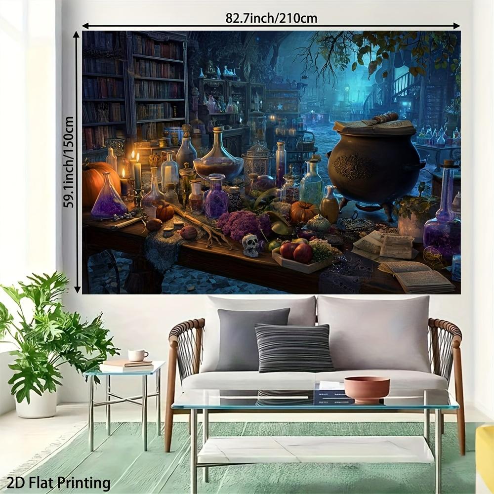 2D plane, 2D banner, 1 charming witch pharmacy background - with cruciblezyc