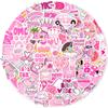 100 Small Size 4cm Pink Mix and Match Stickers VSCO Color Mix and Match Pink Girl-style Graffiti Stickers