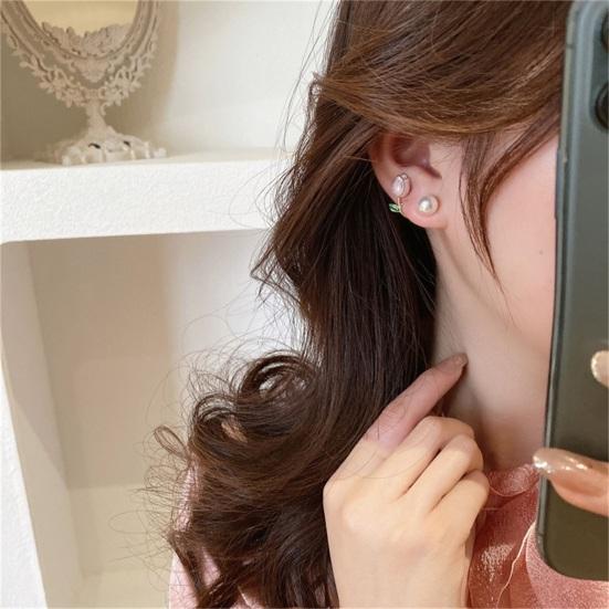 1 пара серег-гвоздиков с цветами из искусственного жемчуга, ювелирные изделия в корейском стиле, серьги-гвоздики с капающим маслом