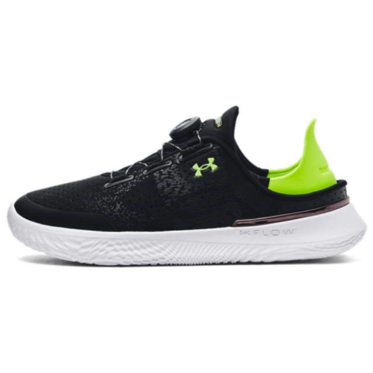 Under Armour Ua Flow Slipspeed Low Top Casual Running Shoes With Boa Dial Unisex Sneakers Black Green 3027057-002