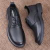 Leather men's shoes first layer cowhide autumn breathable winter velvet soft sole formal leather shoes men's casual work men's shoes
