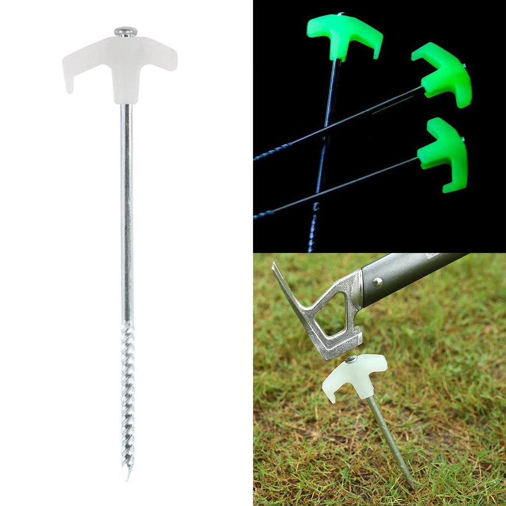 4/8/10Pcs Florescent Screw Thread Tent Stakes Pin Outdoor Campings Tent Peg Ground Pin for Fixings Tent Tarps Awnings
