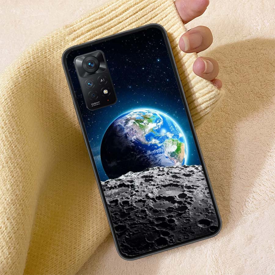 Earth, Stars, Space Phone Case For Redmi Note 13 14 15 Pro Plus 12 13C 12C 15C 9 10 10C 9T 9C 9A TPU Soft Cover Clear Cell Cases