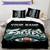 3pcs Fashion Cool Eagle Logo1 Cover Set - Personalized Name, HD Printed Bedding with 1 Cover and 2 Pillowcases - Perfect for Home Decor, Easy Ca