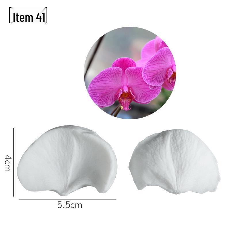 Силиконовая форма для мастики - Набор лепестков и листьев, пищевая, для тиснения на дереве и цветах.