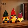Vinyl Desktop Nightlight Christmas Night Light, Santa Snowman Elk Bell Figurine Lamp, Glowing Holiday Home Decor Gifts LED Tabletop Decor, Festive