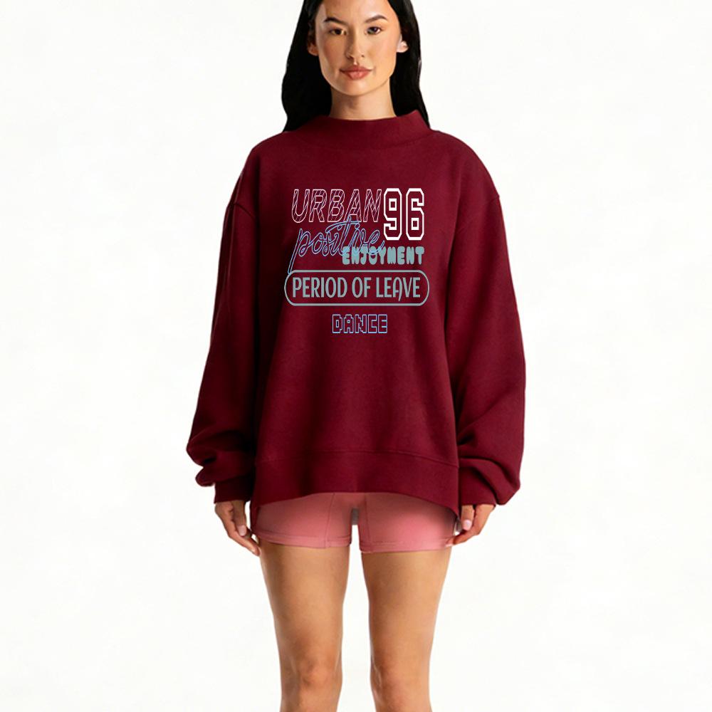 Autumn European Size Casual Women's Mid-High Neck Hoodie - Simple, Comfortable, & Versatile