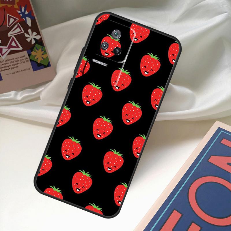 Cute Strawberry Case For POCO X6 Pro M6 X5 X3 M5s F3 F5 Xiaomi 14 Ultra 13 12 Lite 11T 12T 13T Pro Coque