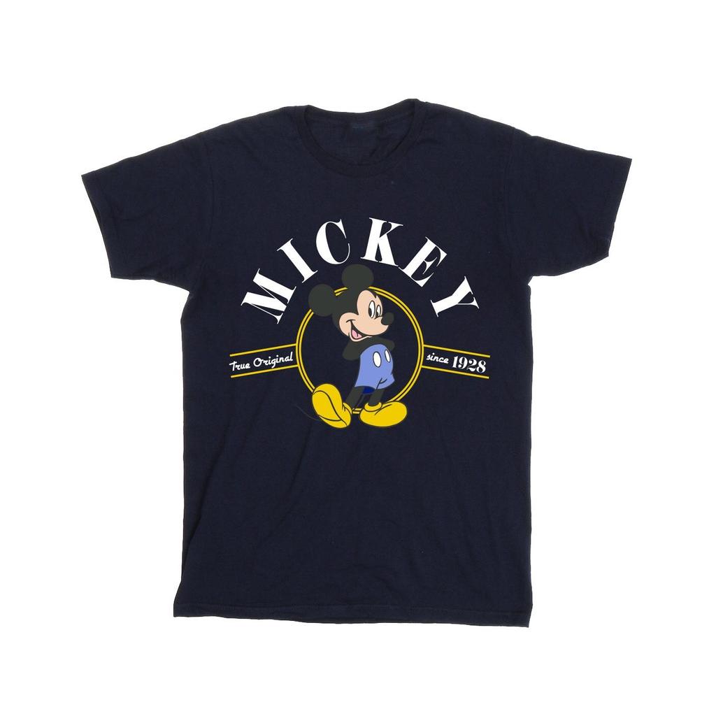 Disney Womens/Ladies Mickey Mouse True Original Cotton Boyfriend T-Shirt