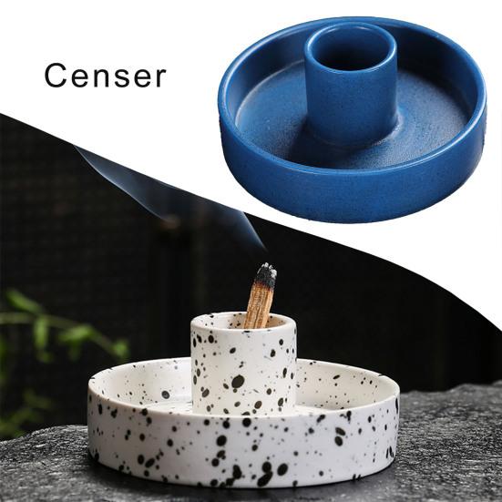 Горелка, держатель для ароматических палочек, керамическая чаша ручной работы с улавливателем золы, прочный уникальный дизайн, прочный поднос для благовоний
