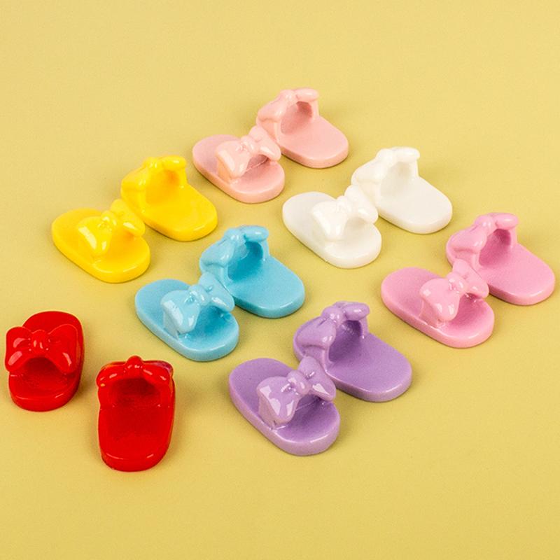 10 шт. кукольный домик миниатюрные аксессуары имитация бантик тапочки модель игрушки