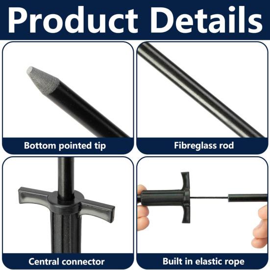 1/2/3/4Pcs Turkey Decoy Hunting Stake Collapsible Portable Lightweight Decoys Pole Turkey Decoy LCD Stake Replacement Hunting Accessories