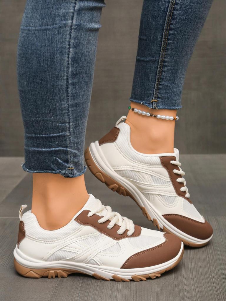Модные Новые Женские Кроссовки Модная Платформа Шнуровка Повседневная Спортивная Обувь Удобные Беговые Женские Вулканизированные Туфли Женская Обувь