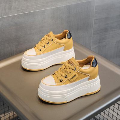 Женская обувь молочного цвета Новая обувь для женщин с внутренней высотой Противоскользящая износостойкая дышащая обувь на платформе Кроссовки Zapatillas De Mujer