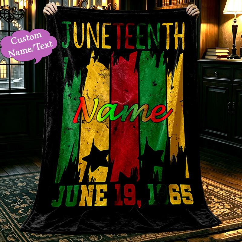 1pc Snug Happy Juneteenth (7) Blanket, Lightweight and Durable Print Blanket, Perfect for Home, Couch, Bed, Picnic, Travel, Office